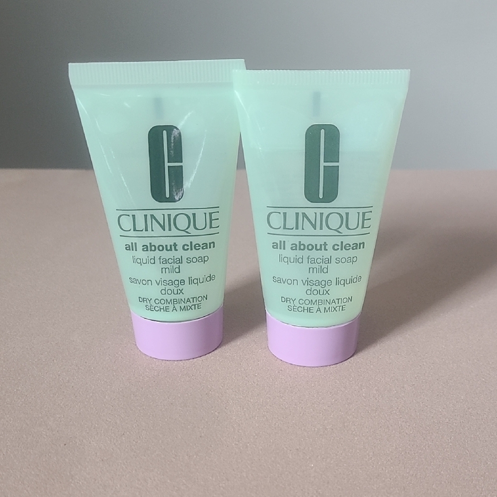 Clinique All About Clean Liquid Facial Soap | 2 X 1 oz Bottles | NEW, NEVER USED